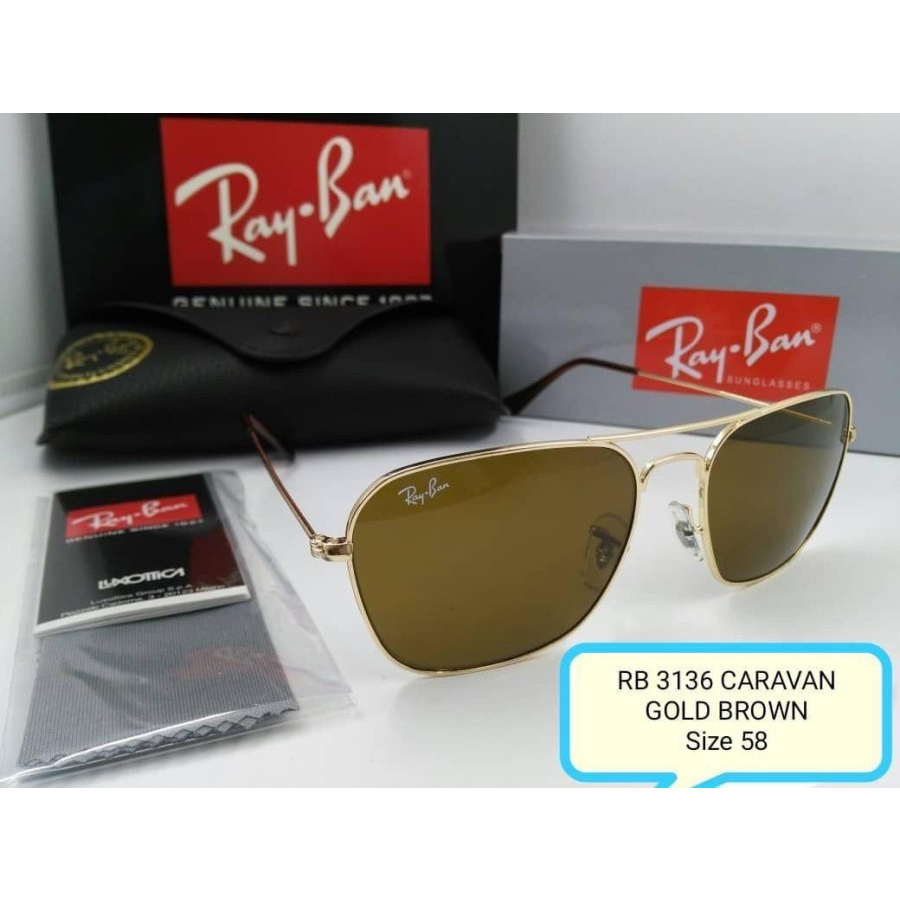 Kacamata Rayban Original Caravan 3136-001 100% COKLAT