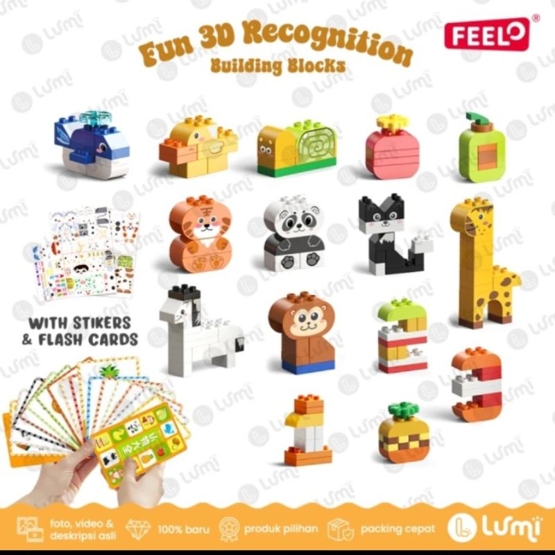 LUMI FEELO Building Block Cute Animal Fun 3D Recognition Early Education Fun DIY Stereoscopic Object
