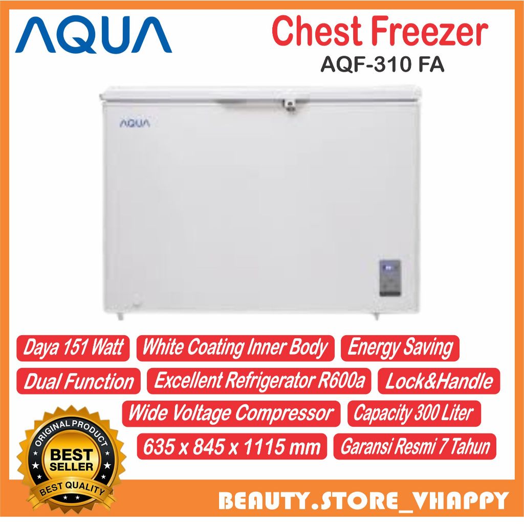 Chest Freezer AQUA 300 Liter AQF 310 FA Garansi Resmi (Kota bandung dan Cimahi Bisa COD)
