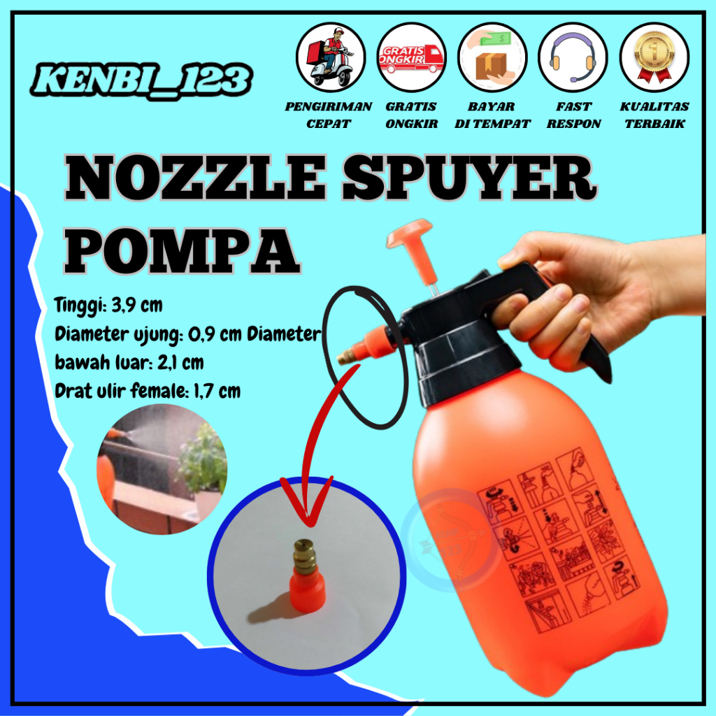 HANYA NOZZLENYA SAJA REPLACEMENT NOZZLE SPRAYER SPUYER MANUAL 2 - 3 LITER 2L 3L SEMPROTAN BURUNG TAN