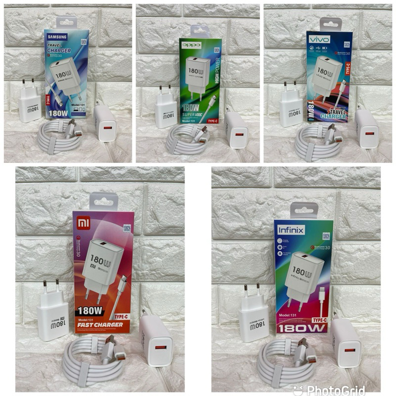 Charger Branded Ori 100% Model 131 Fast Charging Vooc 180W