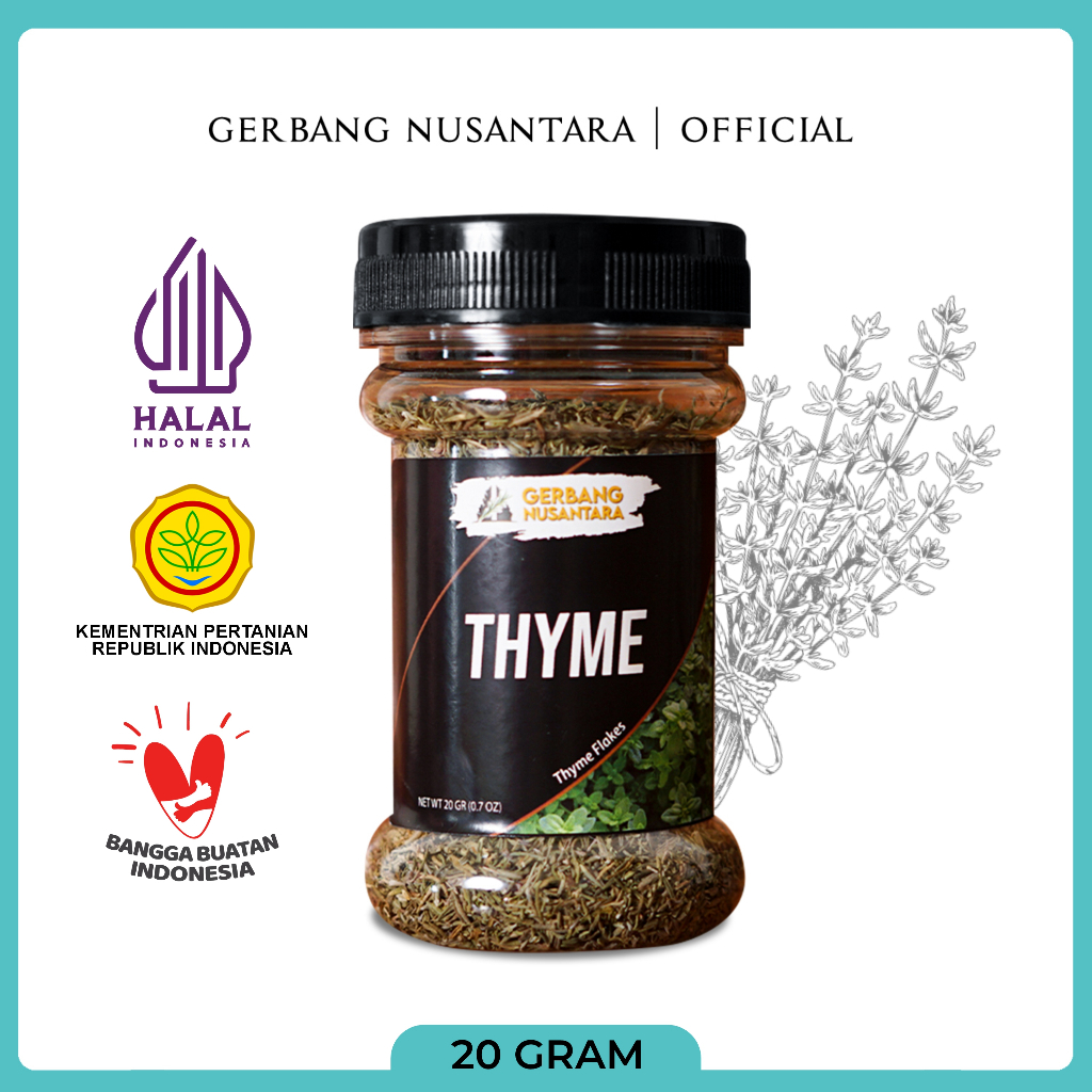 

Gerbang Nusantara - Daun Thyme Flakes Bumbu Masak Dapur Rempah 20gr