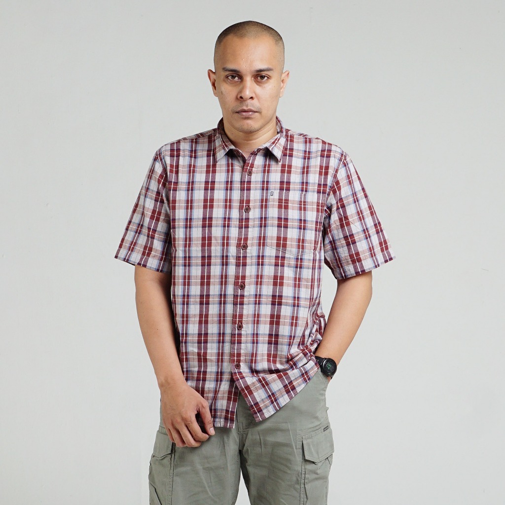 Kemeja MGEE Original - Kemeja Lengan Pendek Original MGEE Alto 146 Maroon CKKR