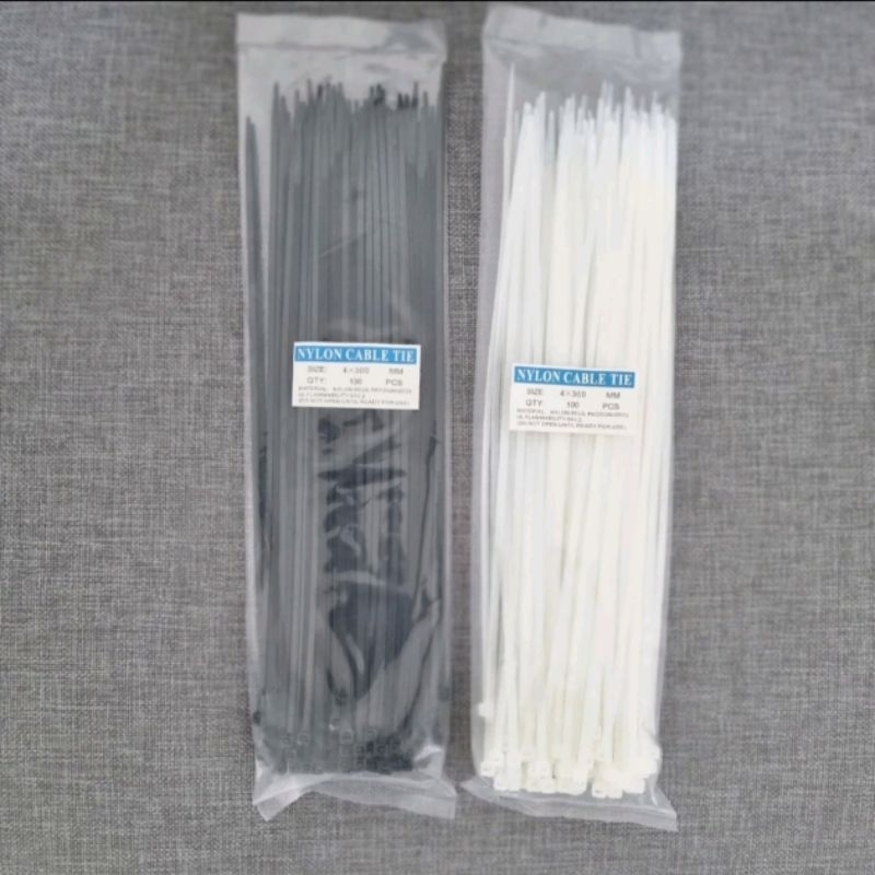 

Nylon Cable Tie Ukuran: 4 x 300 mm warna Hitam / Putih