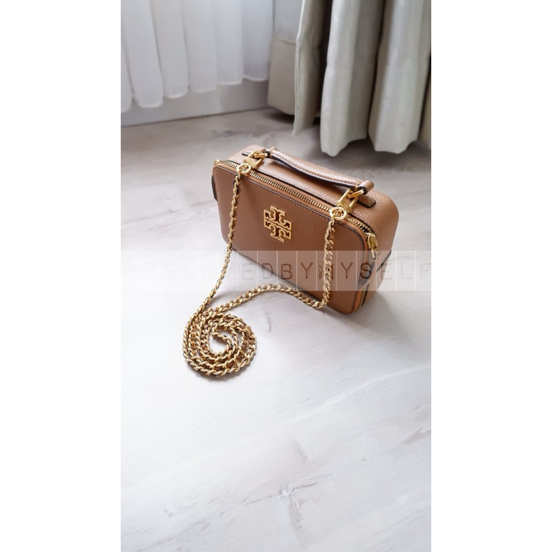 Preloved Tory Burch Britten Small Top Handle Case Bark Second / bekas