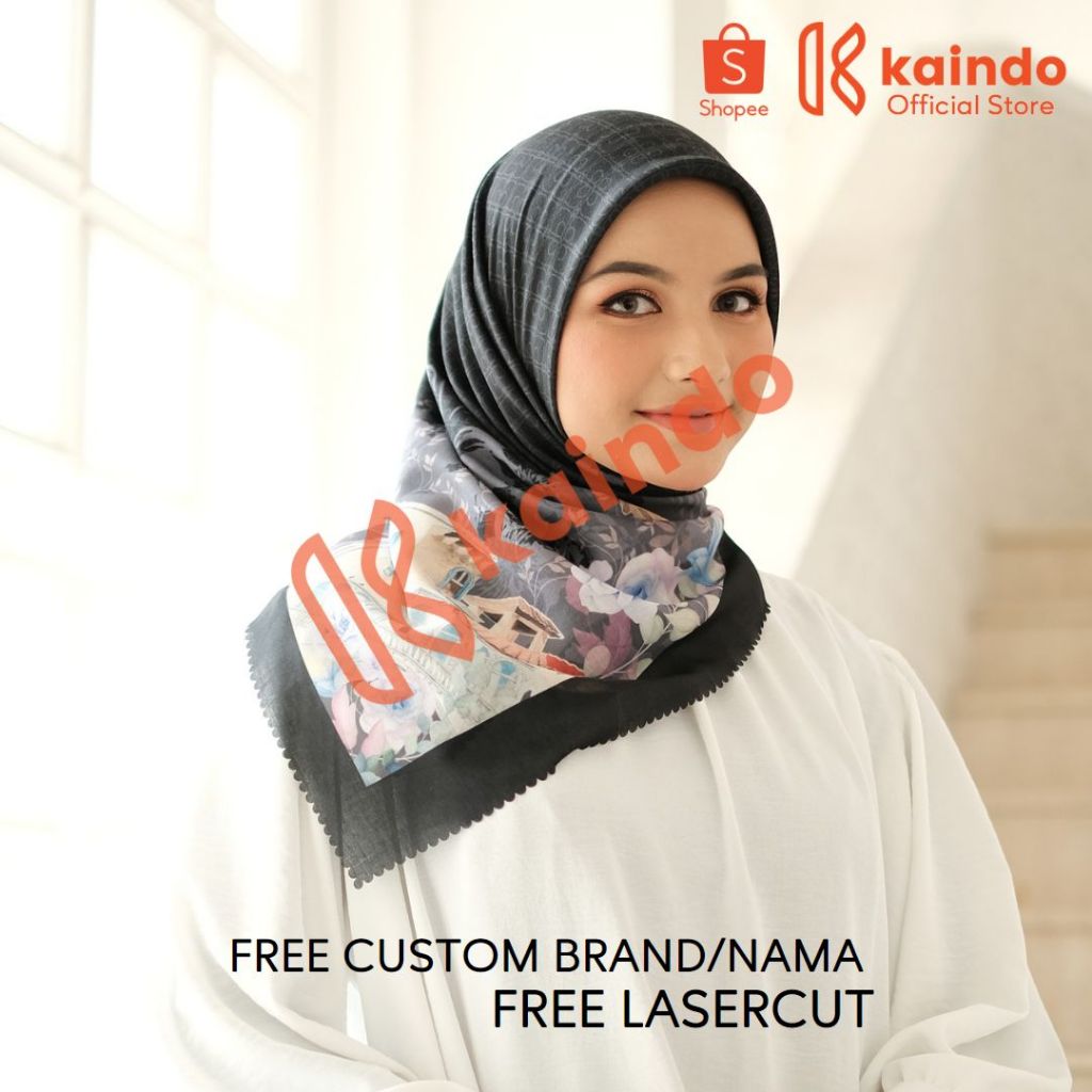 FREE CUSTOM BRAND - FREE LASERCUT - Hijab Printing Premium Voal