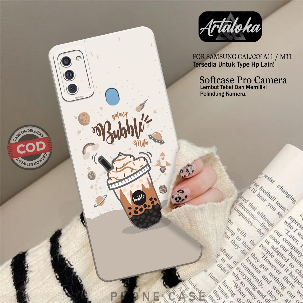 Softcase Hp Samsung Galaxy A11/M11 Fashion Case Boba Case Samsung Galaxy A11/M11 Terbaru Silikon TPU