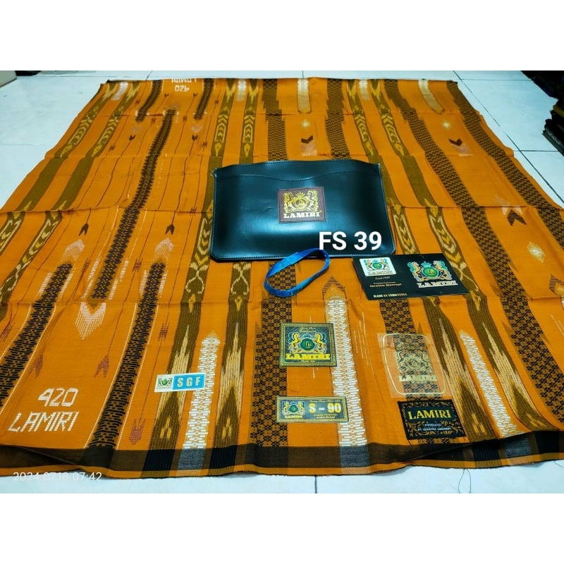 Sarung Lamiri 420 Motif SIF Full Sutra Double Jahit Tengah Songket Timbul (bisa cod)