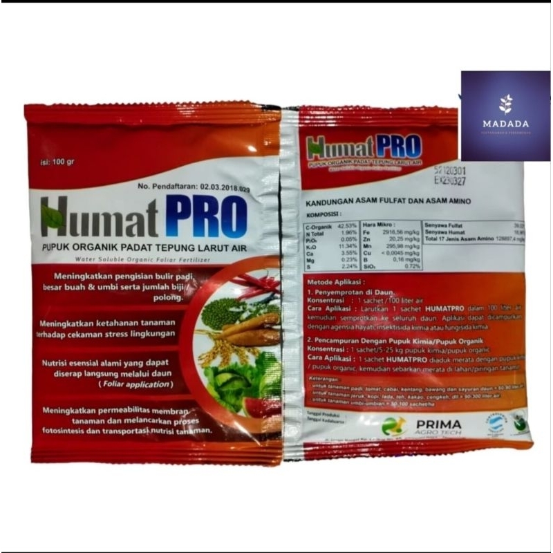 HumatPro 100gr prima agro tech B7 amino pupuk organik mengandung asam fulfat dan asam amino
