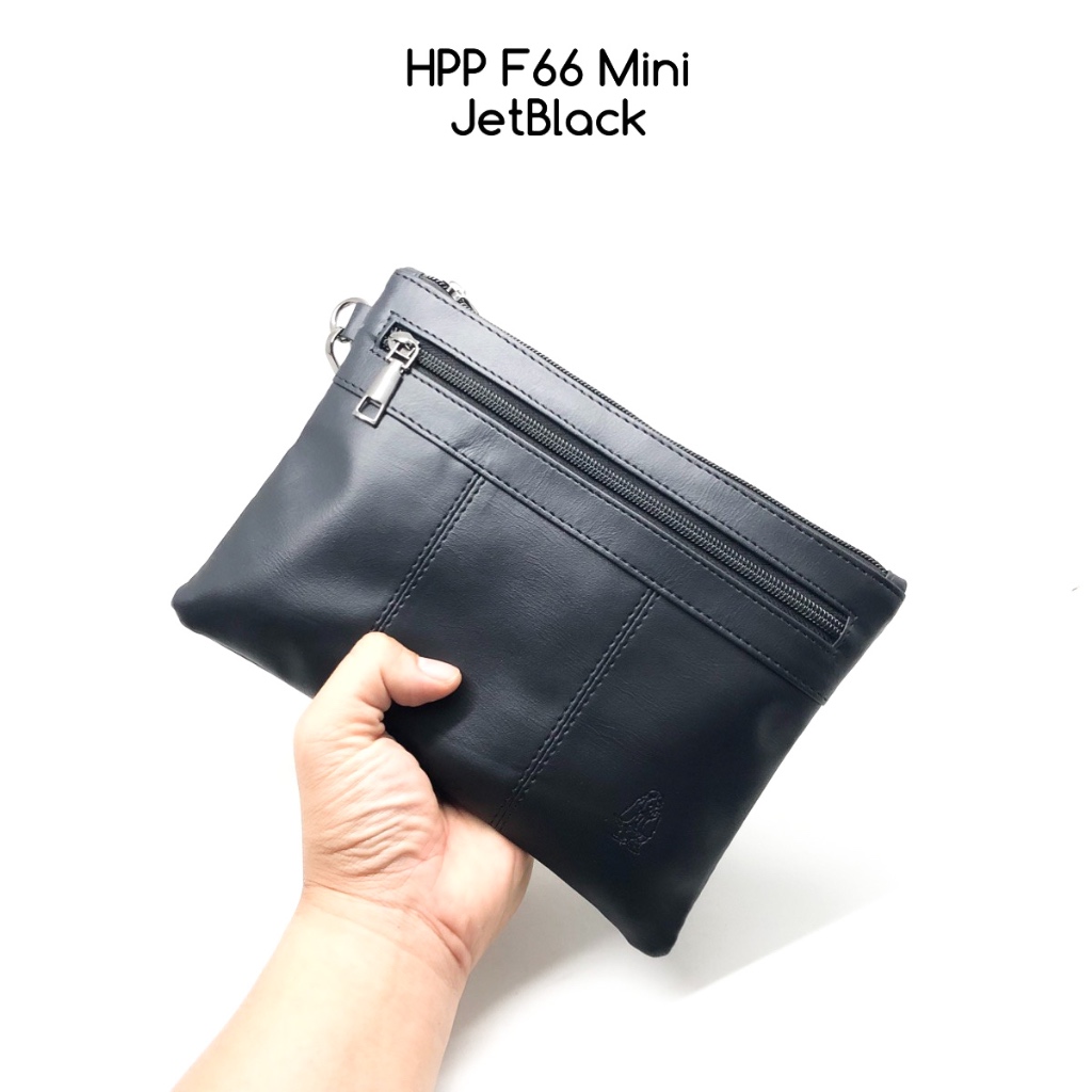 Tas Dompet Pria Handbag Clutch HUSH PUPPIES F66-1 MINI Jetblack Hitam Import Tas Cowok Murah