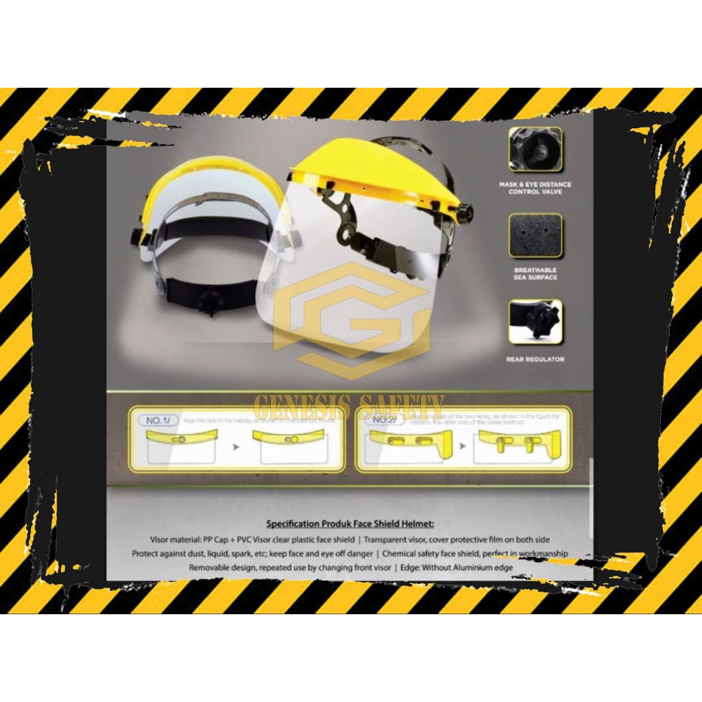 FACESHIELD Helmet APD Medis Faceshield APD Anti Fog  Face Shield Wajah Safety Yellow Merk Legion