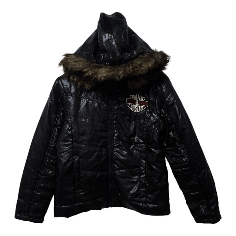 Puffer Jacket parasut hitam women's 2 layers gang buster 160