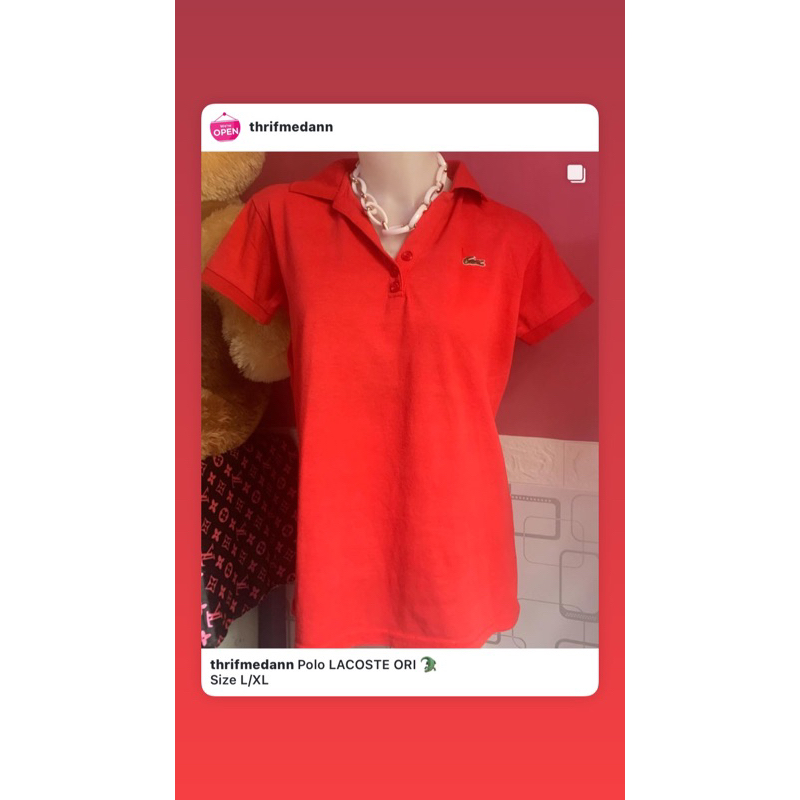 Kaos Lacoste Ori jual rugi free bag