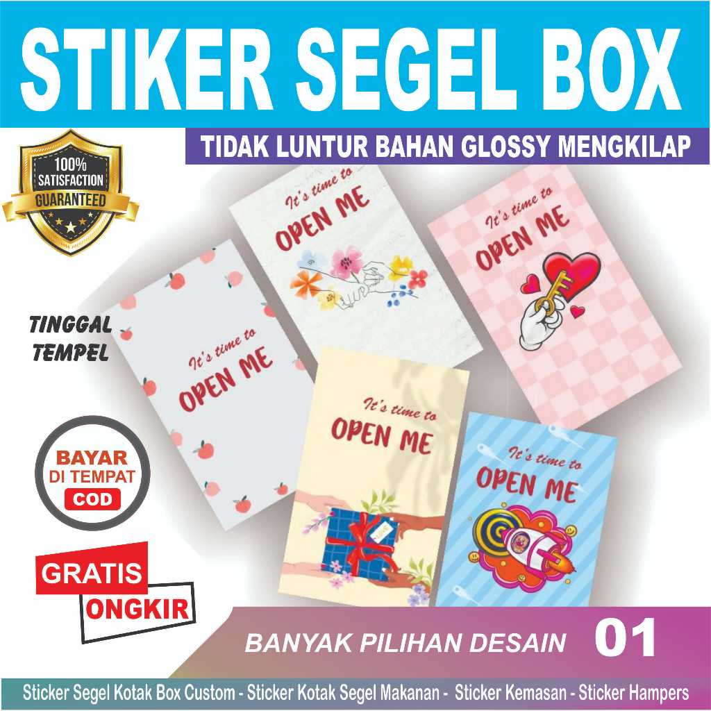 

STIKER SEGEL BOX / STICKER KOTAK KEMASAN / LABEL HAMPERS BISA CUSTOM V01 HARGA GROSIR