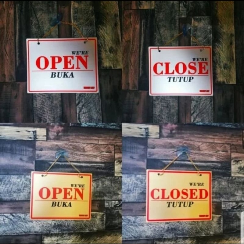 

SIGN RAMBU BUKA TUTUP BULAK BALIK UKURAN 18CM X 28CM BEST QUALITY