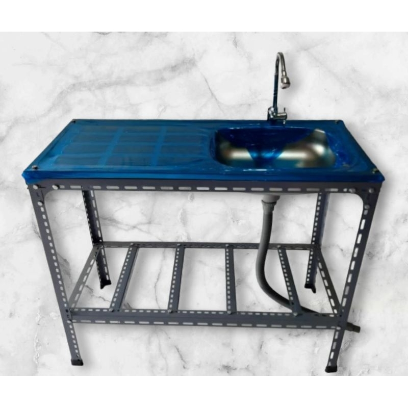 Paket Lengkap Kitchen Sink Stainles/Bak Cuci Piring/Wastafel Portable 96x43cm