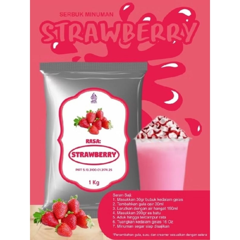 

Serbuk minuman powder drink varian rasa apel dan strawberry