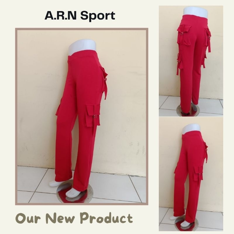 Celana panjang Kargo kantong || Celana Olahraga Wanita PDL