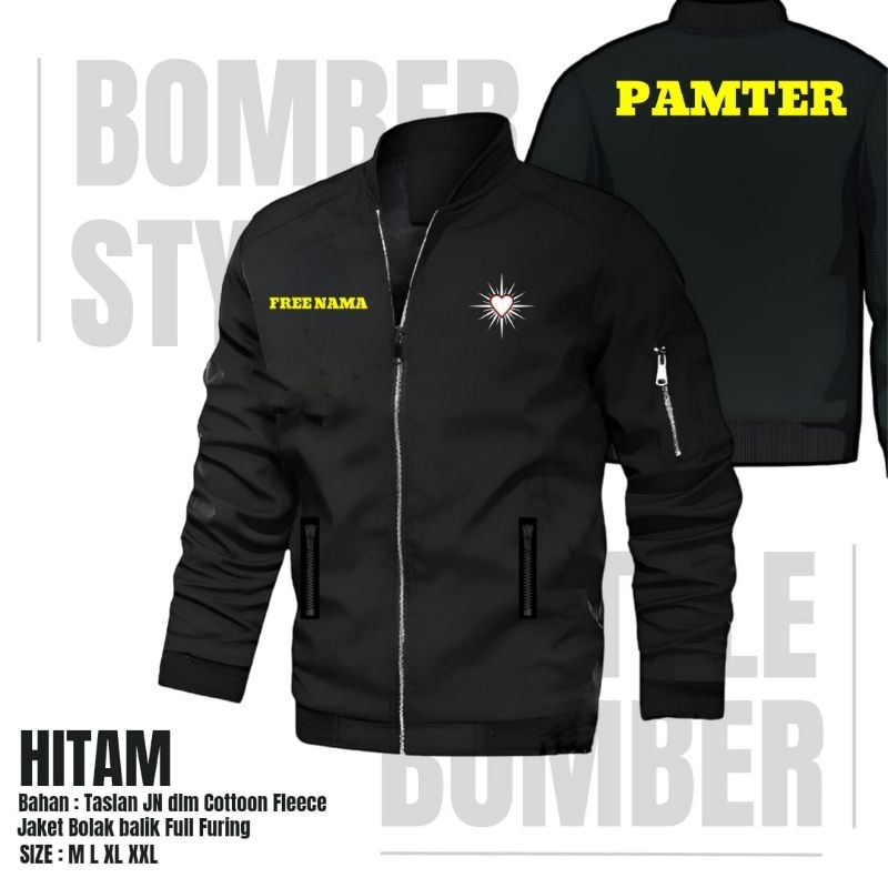 JAKET BOMBER DESAIN PSHT PAMTER CUSTOM  SABLON AWET DTF WARNA TAJAM