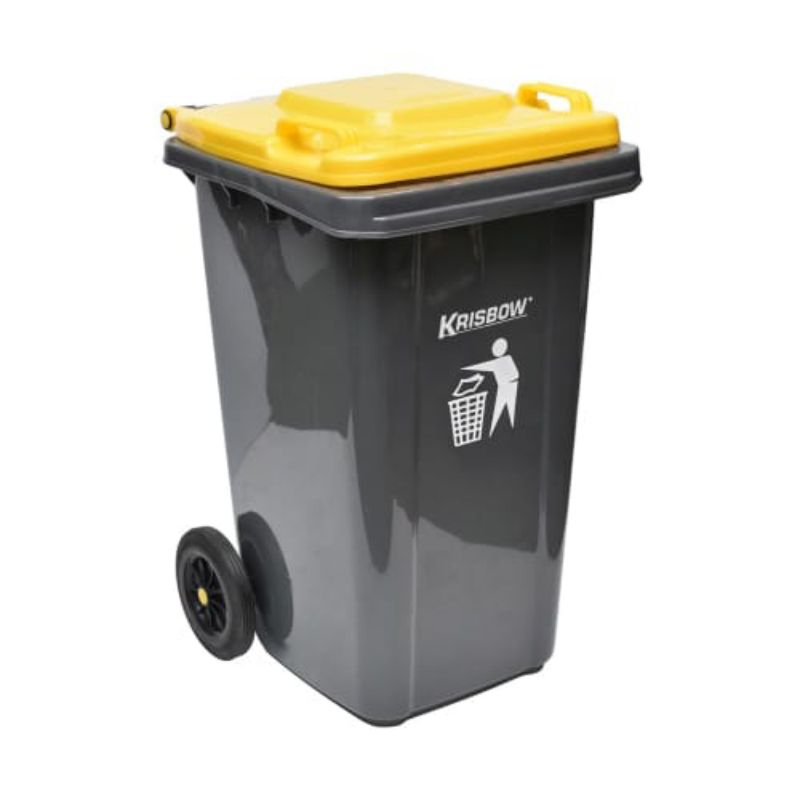Tempat sampah roda 100 liter krisbow , tempat sampah besar , tempat sampah luar