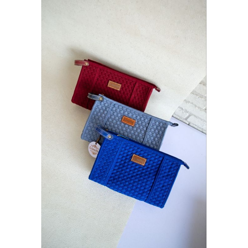 Linette cherika/ pouch anyam/pouch serbaguna
