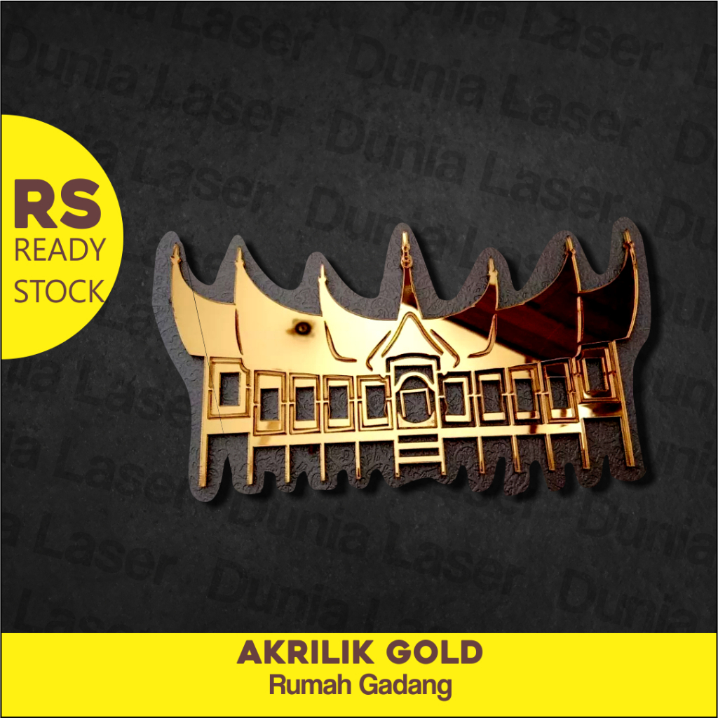 RUMAH GADANG Akrilik Mirror Gold Dekorasi Mahar