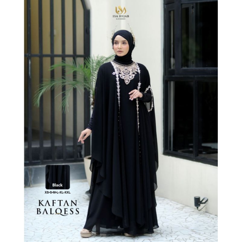 Ready Kaftan Only Balqees by IsaHijab//Kaftan Black Payet Renda