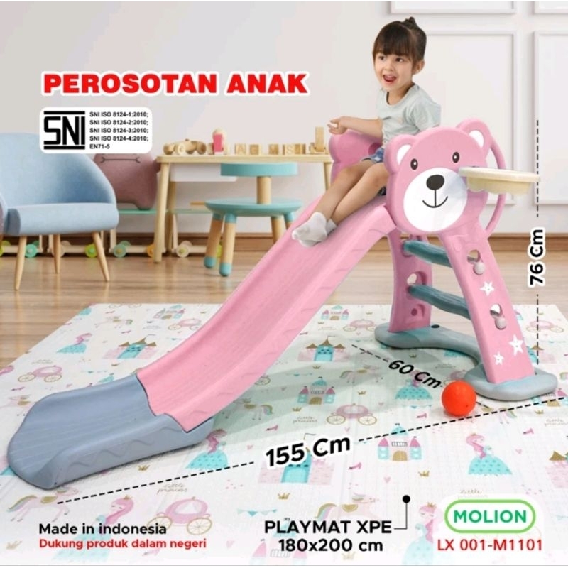 MOLION PEROSOTAN ANAK SNI FREE RING DAN BOLA BASKET BISA LIPAT Mainan Prosotan Seluncuran