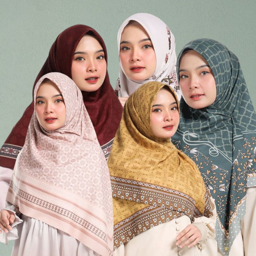 SERAGAM Jilbab Segi Empat Motif 130x130 Azara syari Oskara Voal part 1 MIRACLE