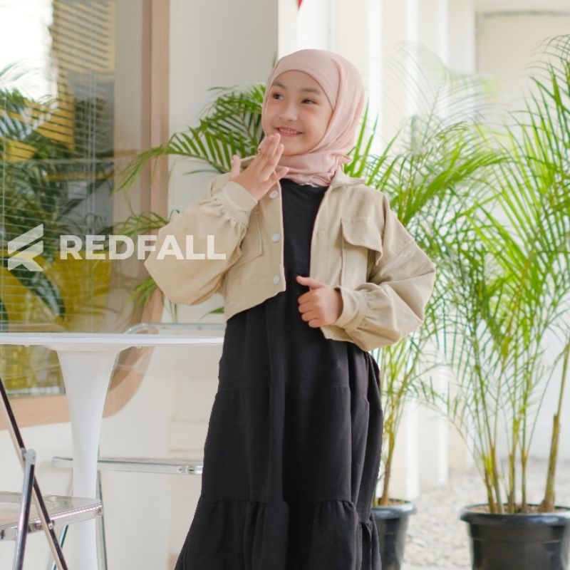 jaket Anak Perempuan Crop Top Cotton Corduroy Premium Usia 3-12 Tahun