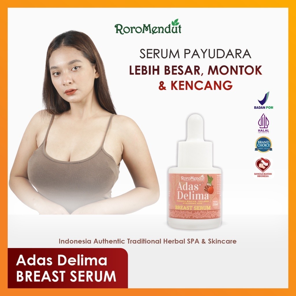 RORO MENDUT Serum Payudara Adas Delima Pueraria Mirifica Hyaluronic Acid Collagen | Herbal Breast Fi