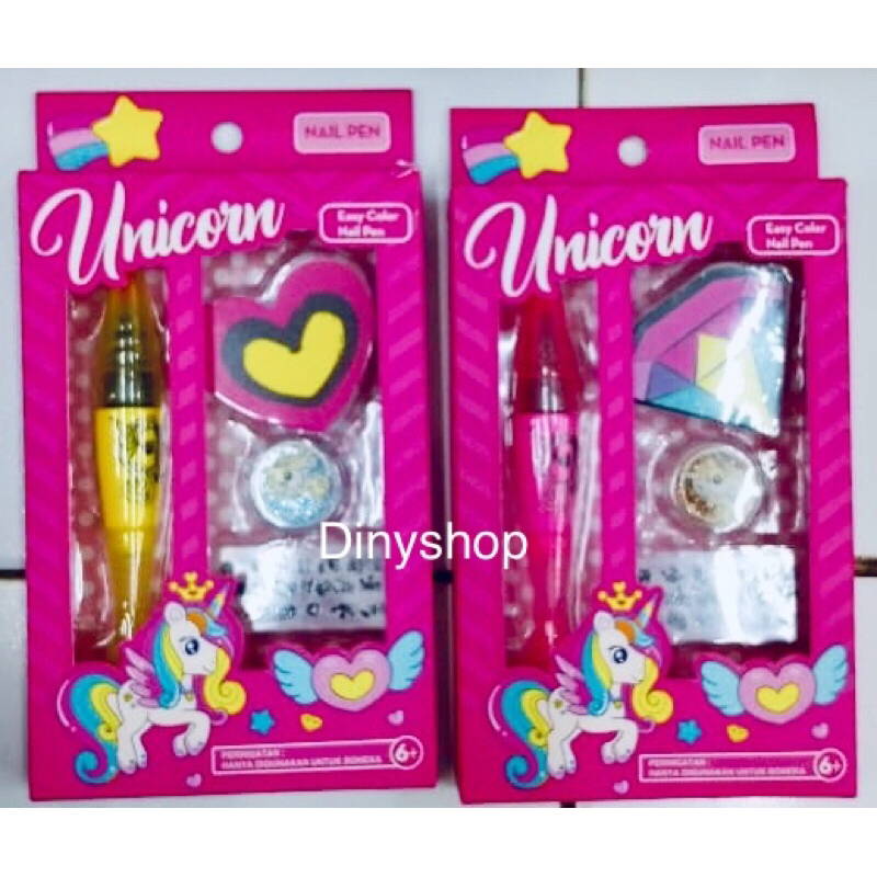 Unicorn Nail Pen Mainan Kutek Kuku Anak Assorted(dinyshop)