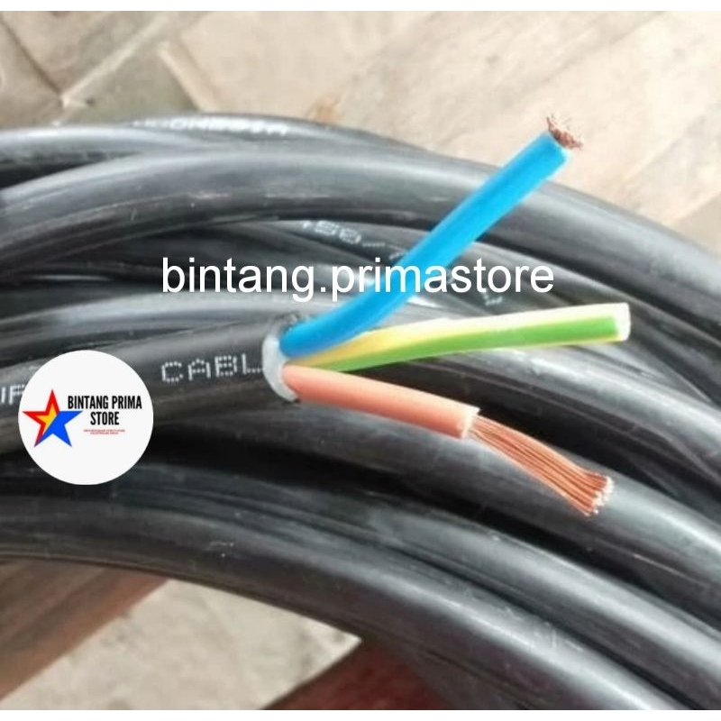 Kabel NYYHY / Kabel Serabut 3x2.5mm / 3x2.5 mm merk 5 Besar Meteran