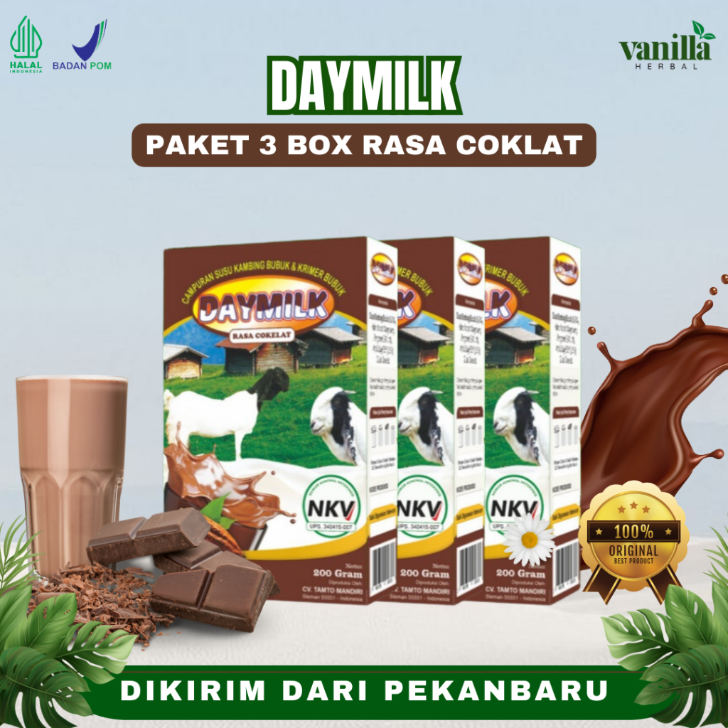 

PAKET 3 BOX DAYMILK RASA COKELAT | Susu Kambing Etawa Tidak Bau Prengus Membantu Menjaga Daya Tahan Tubuh dan Bantu Jaga Kesehatan Sendi dan Tulang Dikirim Dari Pekanbaru