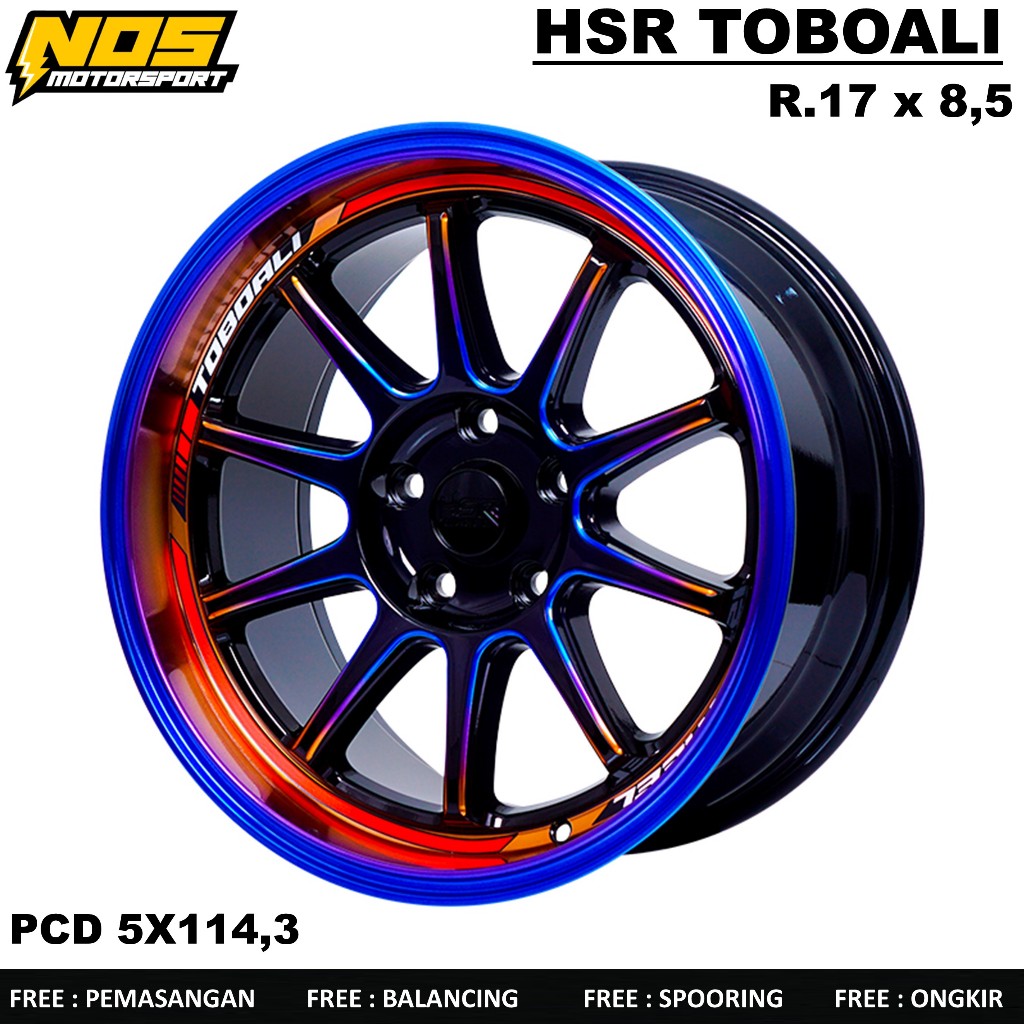 HSR TOBOALI r17 lebar 8,5 velg mobil ring 17 cocok untuk mobil civic dll