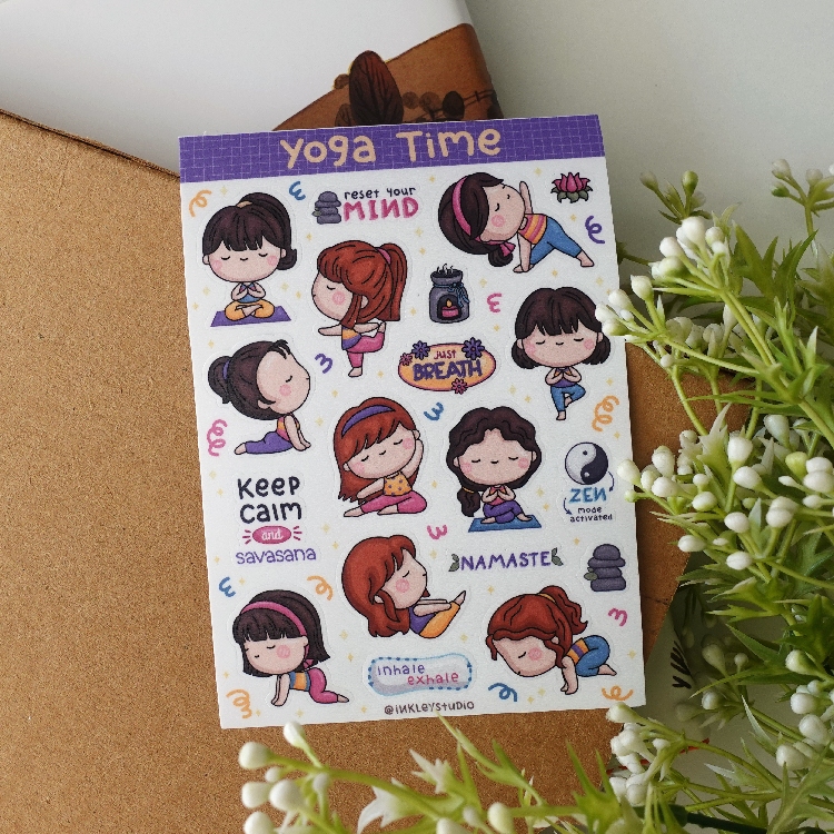 

Yoga Workout Sticker Sheet | Waterproof | Aesthetic Sticker | Sticker Sheet Pack | Planner Sticker