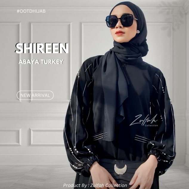 Shiren Abaya Hitam Turkey Gamis Syari Jetblack Kombinasi List | Manik Putih Zulfah Collection