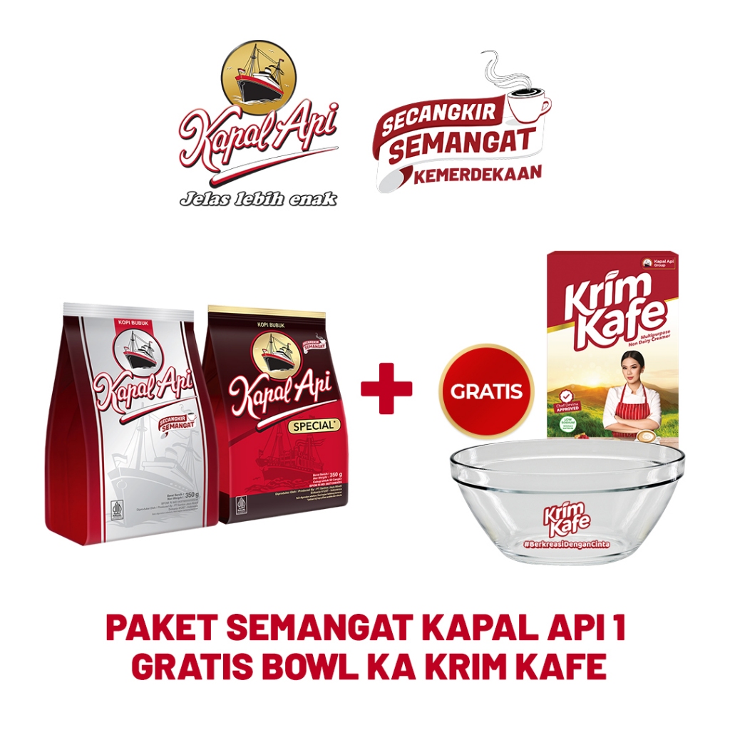 

Paket Semangat Kapal Api 1 - Free Bowl KA Krim Kafe