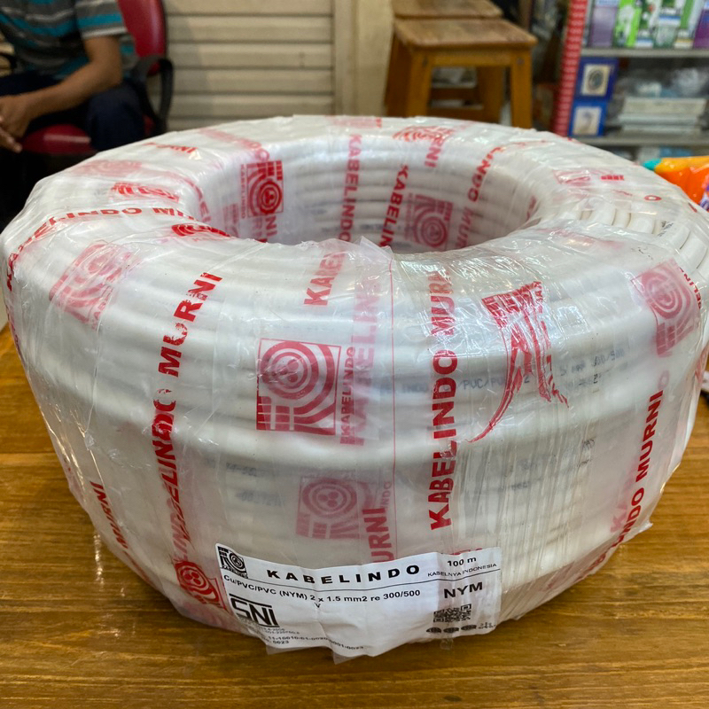 Kabel NYM 2x1.5 2x1,5 LINDO KABELINDO Kawat 100 Meter