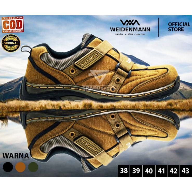 Weidenmann weidenman OMMANDER  sepatu hiking gunung pria casual tanpa tali vecro kanvas ORIGINAL