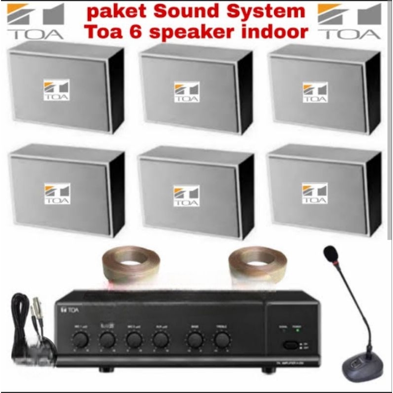 PAKET SOUNDSYSTEM TOA INDOOR 6 SPEAKER TOA ORIGINAL