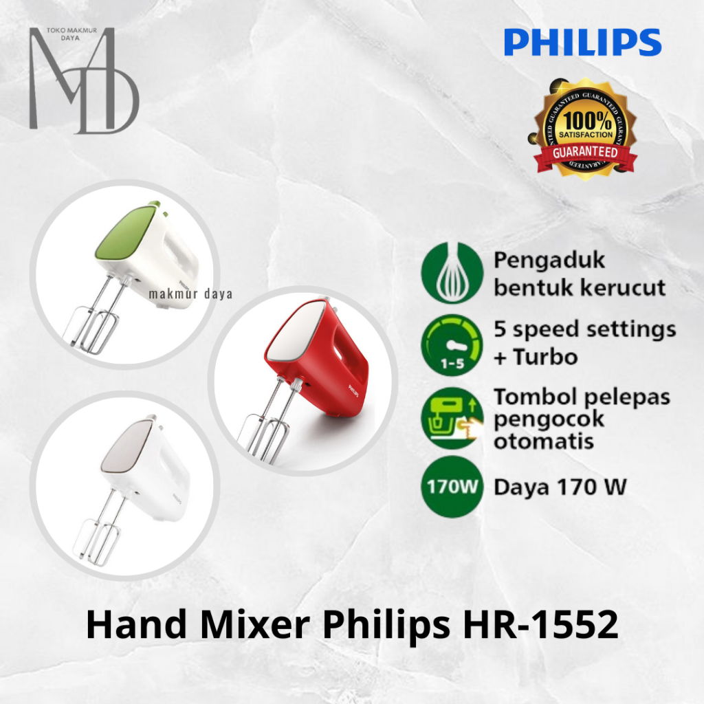 Mixer Philips HR1552 / HR 1552 Hand Mixer HR-1552 Mixer Tangan