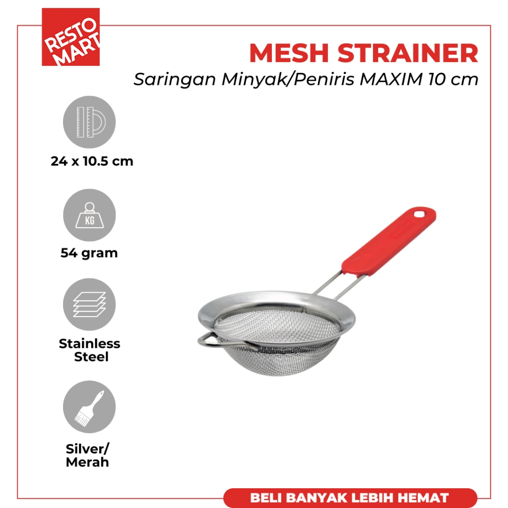 Saringan Minyak / Peniris / Prof Mesh Strainer 10 cm MAXIM Stainless Steel (1514240) (F12)