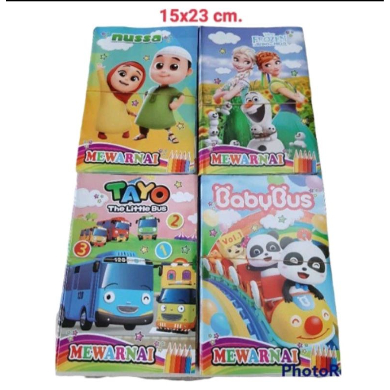 

Buku mewarnai anak anak karakter kartu lucu isi 5 pcs