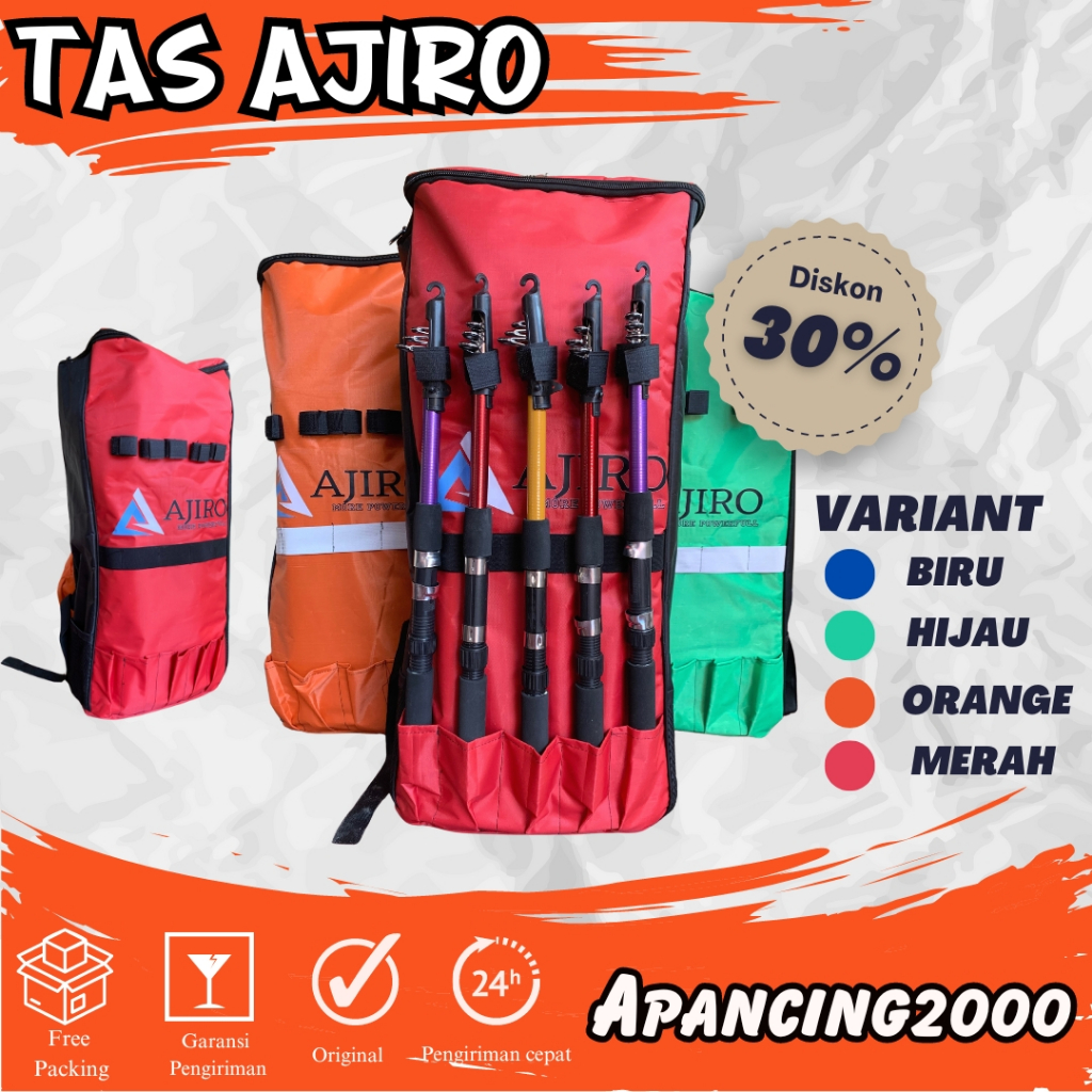 Tas Mancing Ransel Pancing AJIRO murah Bahan Anti air Semi parasut ukuran Besar COD