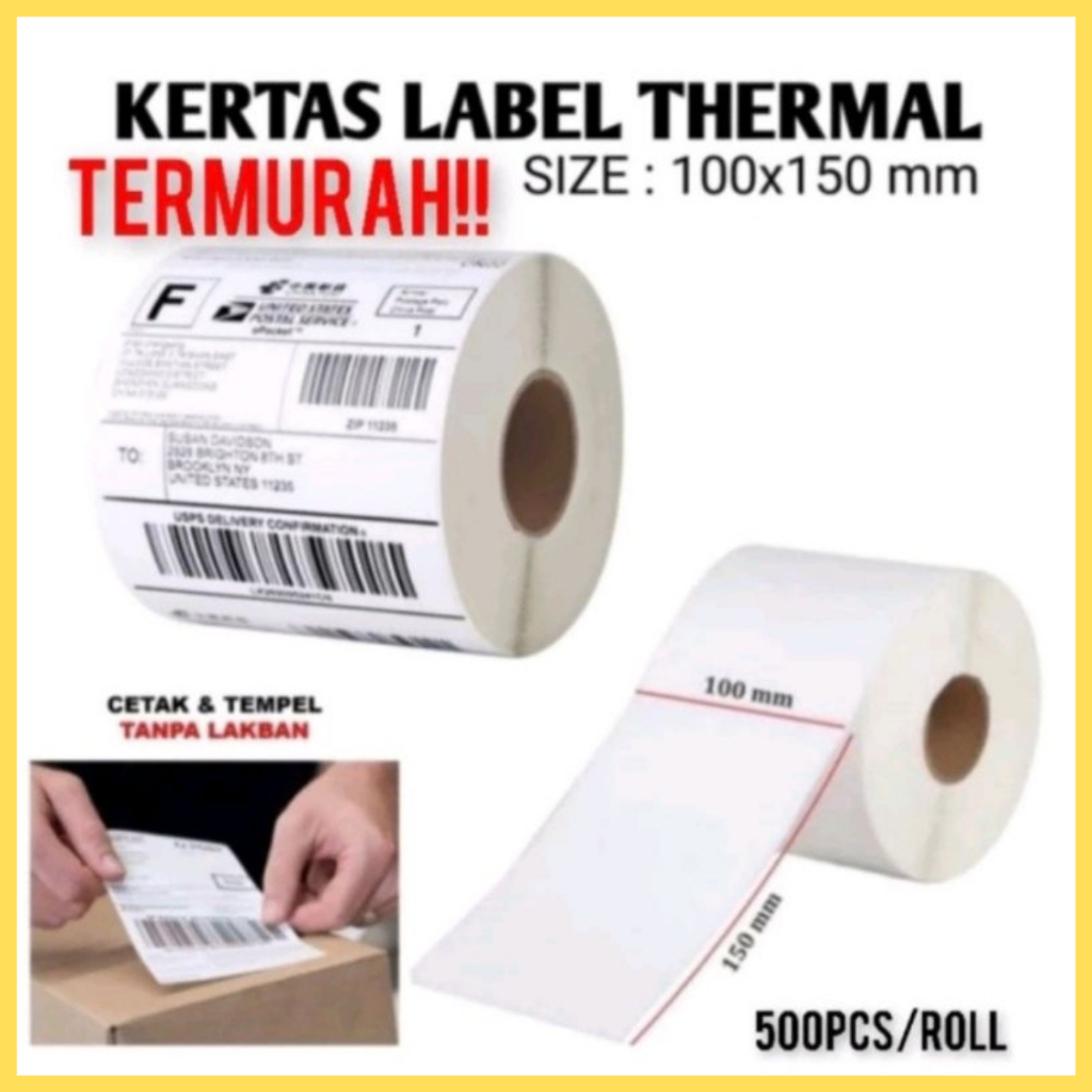 

Kertas Label Thermal 100mm x 150mm - Roll Label Thermal untuk Toko dan Pengiriman