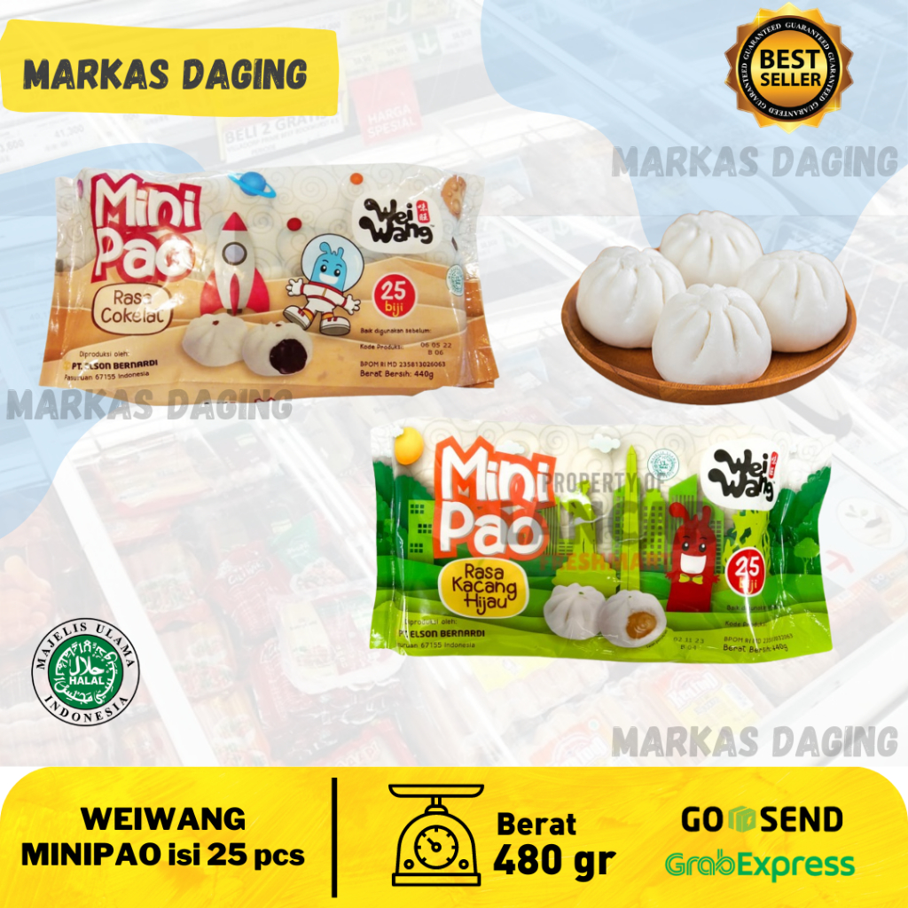 

WEI WANG Minipao ISI 25PCS | Cokelat / Kacang Hijau