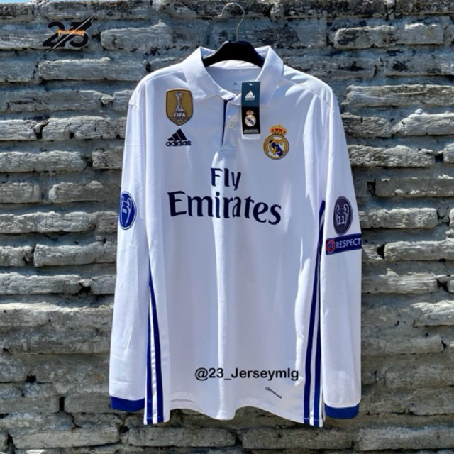 Jersey Retro Rare Long Sleeve Real Madrid Home 2016/2017 RONALDO 7