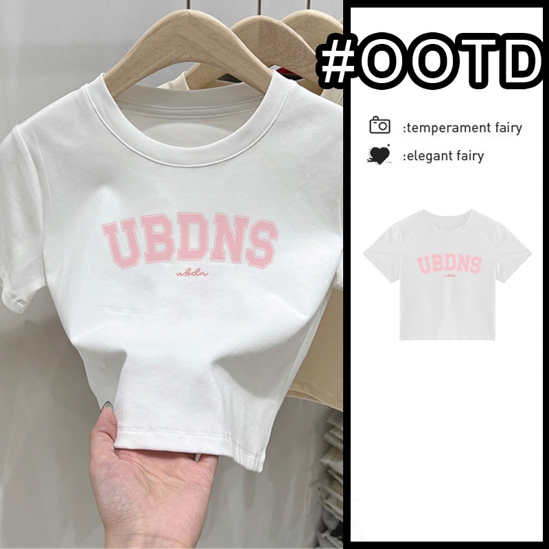 Kaos Pendek Longgar Crop Top Wanita Y2k Retro Style Putih Kaos Wanita Premium Kaos Wanita Lengan Pen
