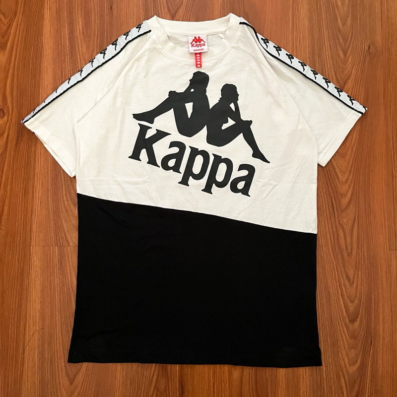 [Rare] T-Shirt KAPPA Big Logo Spell Out White Black (M)